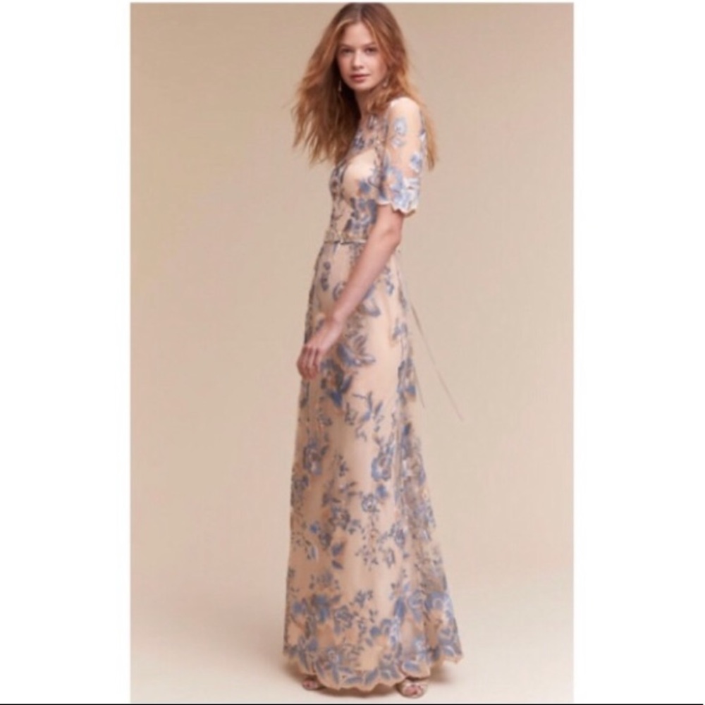 BHLDN Adrianna Papell Guilia Embroidered Dress